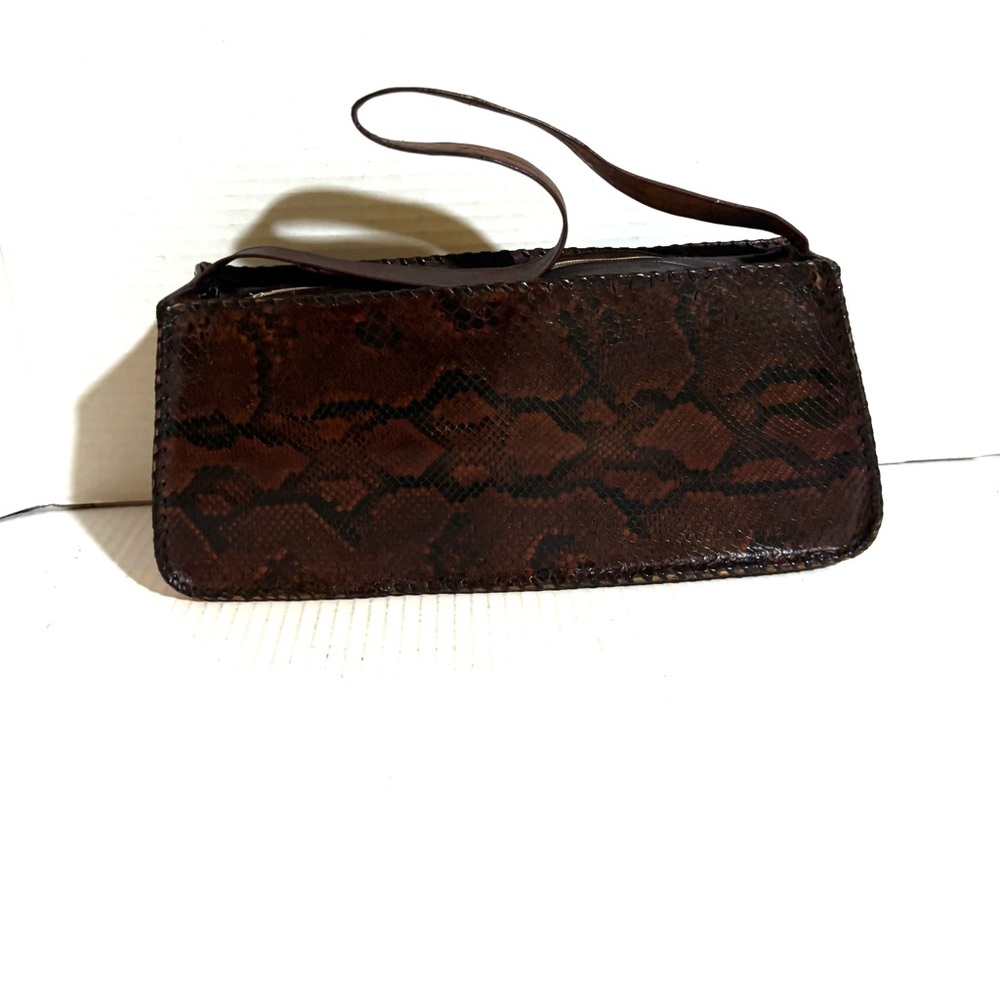 Vintage Brown Snake-skin leather with Shoulder Strap - Picture 4 of 6